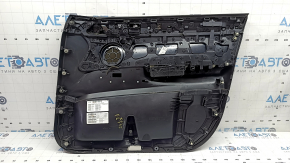 Обшивка двери карточка передняя левая в сборе BMW X3 F25 11-17 кожа черная, подлокотник кожа черная, вставка кожа черная, молдинг под дерево, с ручкой, Harman Kardon, царапины, облезла ручка, воздух на молдинге