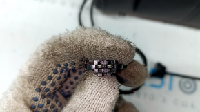 Spatele scaunelor din rândul din spate, dreapta, Audi A6 C7 12-18, piele neagră, încălzită, cu centură de siguranță, centură împușcată, husă centură lipsă, îndoită
