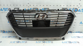 Решетка радиатора grill Hyundai Sonata 16-17 Hybrid, под радар