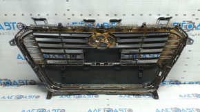 Решетка радиатора grill Hyundai Sonata 16-17 Hybrid, под радар
