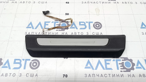 Ornament prag exterior spate stânga pentru Audi Q8 19-26, negru cu crom, zgârieturi, elemente de fixare rupte