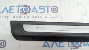 Ornament prag exterior față stânga pentru Audi Q8 19-26, negru cu crom, iluminare din spate, zgârieturi, crom pentru curățare chimică