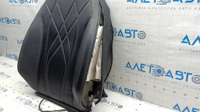 Спинка водительского сиденья Ford Mustang Mach-E 21-26 c airbag, кожа черная, строчка серая и черная, с подогревом, стрельнувшая