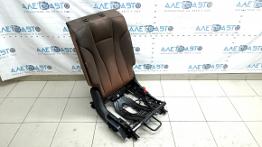 Spătarul scaunelor din spate, rândul 2, dreapta, Audi Q8 19-23, piele maro, perforată, încălzită, mecanică, cu cadru inferior, curățabilă chimic, cu funingine