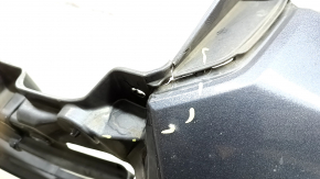 Бампер передний голый Honda Insight 19-22 синий, под парктроники, надрывы, сколы, паутина, затерт, треснуты крепления, отсутствуют фрагменты, отсутствует крепление парктроника