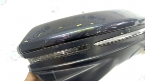 Ansamblu oglindă laterală dreapta Honda Insight 19-20 12 pini, cameră, încălzită, semnalizator, albastră cu crom, uzată, ornament cromat crăpat, carcasă crăpată