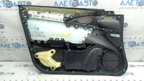 Ornamente ușă, față dreapta, Honda Insight 19-22, negru, inserție din piele gri, cotieră din piele, cu ornamente și comandă ridicare geam, curățabil chimic, curea spate