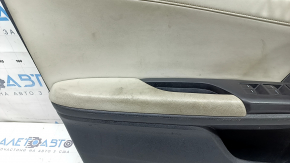 Ornamente ușă, stânga față, Honda Insight 19-22, negre, inserție din piele gri, cotieră din piele, cu ornamente și comandă ridicare geam, curățabil chimic, lovituri pe piele