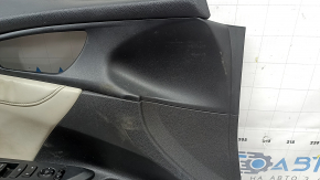 Ornamente ușă, stânga față, Honda Insight 19-22, negre, inserție din piele gri, cotieră din piele, cu ornamente și comandă ridicare geam, curățabil chimic, lovituri pe piele