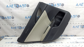 Ornament ușă, spate stânga, Honda Insight 19-22, negru, inserție din piele gri, cotiera din piele, curățabil chimic, zgârieturi
