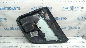 Ornament ușă, spate stânga, Honda Insight 19-22, negru, inserție din piele gri, cotiera din piele, curățabil chimic, zgârieturi