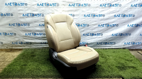 Сиденье пассажирское Hyundai Sonata 13-14 с airbag, механическое, кожа бежевая с перфорацией, подогрев, потрескалась кожа, пробита кожа, царапины