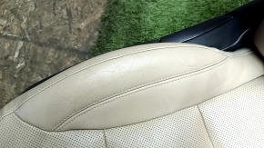 Scaun pasager Hyundai Sonata 11-15 cu airbag, mecanic, piele bej cu perforație, încălzit, piele crăpată, piele perforată, zgârieturi