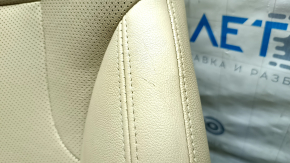 Scaun pasager Hyundai Sonata 11-15 cu airbag, mecanic, piele bej cu perforație, încălzit, piele crăpată, piele perforată, zgârieturi