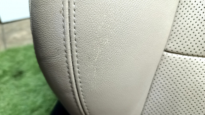 Scaun pasager Hyundai Sonata 11-15 cu airbag, mecanic, piele bej cu perforație, încălzit, piele crăpată, piele perforată, zgârieturi