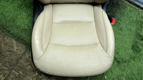 Scaun pasager Hyundai Sonata 11-15 cu airbag, mecanic, piele bej cu perforație, încălzit, piele crăpată, piele perforată, zgârieturi