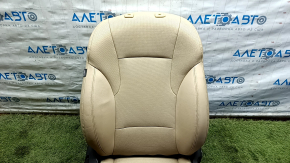 Scaun pasager Hyundai Sonata 11-15 cu airbag, mecanic, piele bej cu perforație, încălzit, piele crăpată, piele perforată, zgârieturi