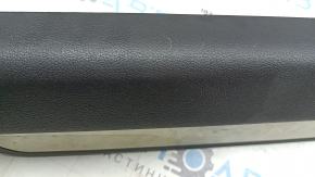 Ornamente prag ușă stânga față Hyundai Sonata 11-15 maro, cu ornamente cromate, zgârieturi, rugină
