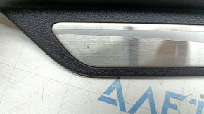 Ornamente prag ușă stânga față Hyundai Sonata 11-15 maro, cu ornamente cromate, zgârieturi, rugină
