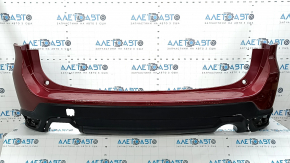 Бампер задний голый Subaru Forester 19-24 SK красный, прижат, трещины, царапины, надломаны крепления