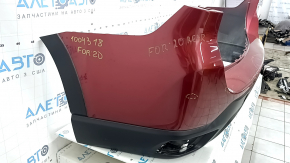 Бампер задний голый Subaru Forester 19-24 SK красный, прижат, трещины, царапины, надломаны крепления