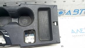 Ornament consolă centrală cu suport pentru pahare Hyundai Sonata 11-15 negru, cu brichete, fără USB, zgârieturi