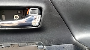 Ornament ușă, placă dreapta față, Toyota Prius V 12-17, negru, inserție piele neagră, pentru boxe JBL, cu mâner, zgârieturi, crestături