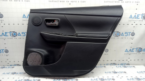 Ornamente ușă spate dreapta Toyota Prius V 12-17 negre, inserție piele neagră, sub JBL, cu mâner, zgârieturi, crestături