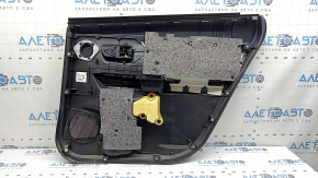 Ornamente ușă spate stânga Toyota Prius V 12-17 negru, inserție piele neagră, sub JBL, cu mâner, zgârieturi