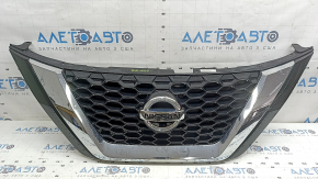Решетка радиатора grill со значком Nissan Murano z52 19-24 рест, черный глянец с хром