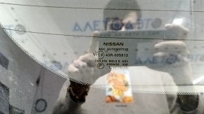 Дверь багажника голая со стеклом Nissan Murano z52 20-24 тонировка, графит KAD, с спойлером, накладками спойлера, стоп-сигналом, трапецией и поводком заднего дворника, царапины на стекле