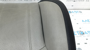 Обшивка спинки пассажирского сиденья Subaru Forester 19-21 SK кожа черная с серым, перфорация, под химчистку, царапина