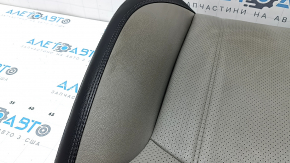 Обшивка спинки пассажирского сиденья Subaru Forester 19-21 SK кожа черная с серым, перфорация, под химчистку, царапина