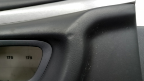 Ornament ușă, stânga față, Nissan Murano z52 20-21, negru cu inserție din piele neagră, cotieră din piele neagră, ornament gri lucios, zgârieturi, lovituri, rupturi, necesită curățare chimică