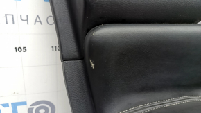 Ornament ușă, stânga față, Nissan Murano z52 20-21, negru cu inserție din piele neagră, cotieră din piele neagră, ornament gri lucios, zgârieturi, lovituri, rupturi, necesită curățare chimică