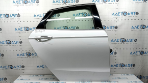Ansamblu ușă spate dreapta Ford Fusion mk5 17-20 alb YZ, două cromuri, mâner cromat, denivelări, zgârieturi pe garnituri
