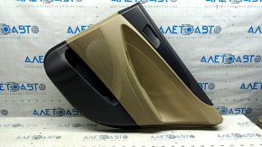Ornamente ușă spate dreapta Hyundai Sonata 11-15 piele bej, zgârieturi