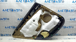 Ornamente ușă spate dreapta Hyundai Sonata 11-15 piele bej, zgârieturi