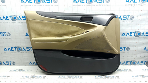 Ornamente ușă, placă stânga față, Hyundai Sonata 11-15, piele bej, zgârieturi