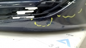 Бампер передний голый Audi A6 C8 19-23 без park assist и омывателя, S-Line, без заглушек, синий, царапины, треснуто крепление