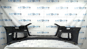 Бампер передний голый Audi A6 C8 19-23 без park assist и омывателя, S-Line, без заглушек, синий, царапины, треснуто крепление