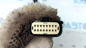 Зеркало боковое левое в сборе Ford Fusion mk5 13-19 14 пинов, поворотник, подогрев, автозатемнение, подсветка, BSM, белое, царапины, под чистку