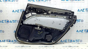 Ornamente ușă spate stânga Ford Fusion mk5 17-20 negru cu inserție gri, piele, cotiera din piele, bandaj gri, titan, cu mâner, zgârieturi