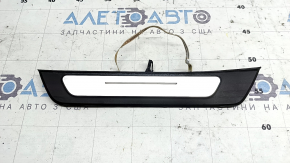 Prag exterior stânga spate pentru Audi A6 C8 19-25, negru cu inserție cromată și iluminare, zgârieturi, crestături