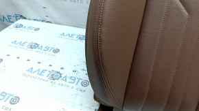 Tapițerie spătar scaun pasager Audi A6 C8 19-25, piele maro deschis, încălzită, curățabil chimic