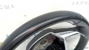 Volan gol Audi A6 C8 19-25, piele neagră cu cusături gri, fără încălzire, sport, fără butoane, uzat, zgârieturi