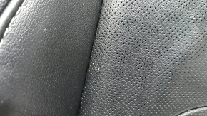 Husă pernă scaun șofer Ford Fusion mk5 17-20, titan, piele neagră, perforată, pentru ventilație și încălzire, zgârieturi
