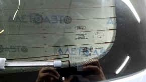 Hayon fără geamuri Ford Escape MK4 20-22 albastru GP, cu eleron, stop, trapez, braț și capac ștergător, zgârieturi pe geam, denivelare, braț ștergător crăpat