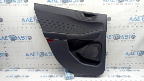 Ornament ușă, placă spate stânga, Ford Escape MK4 20-22, negru cu inserție din plastic negru, cotiera din piele neagră, cu mâner, zgârieturi