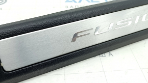 Ornament prag ușă dreapta față Ford Fusion mk5 17-20 negru cu inserție cromată, zgârieturi
